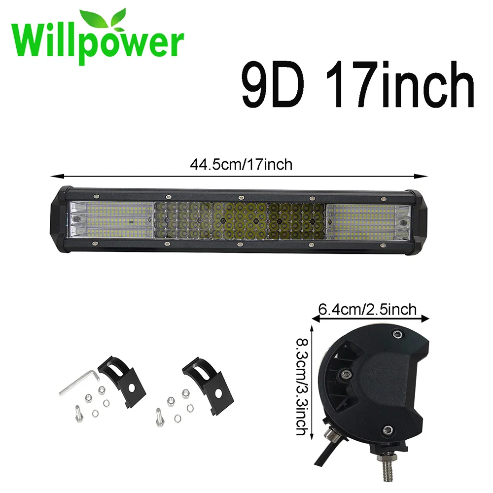 Светодиодный кронштейн Willpower 17 дюймов 450 Вт четырехрядный подвижный светодиодный