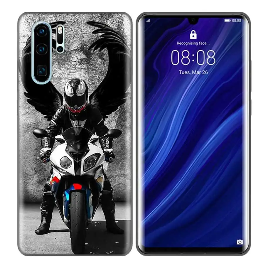 Черный силиконовый чехол для huawei P30 P20 P10 mate 30 20 10 Lite Pro Coque сумки Обложка Capas Back moto внедорожный мотоцикл Спорт - Цвет: SX-007