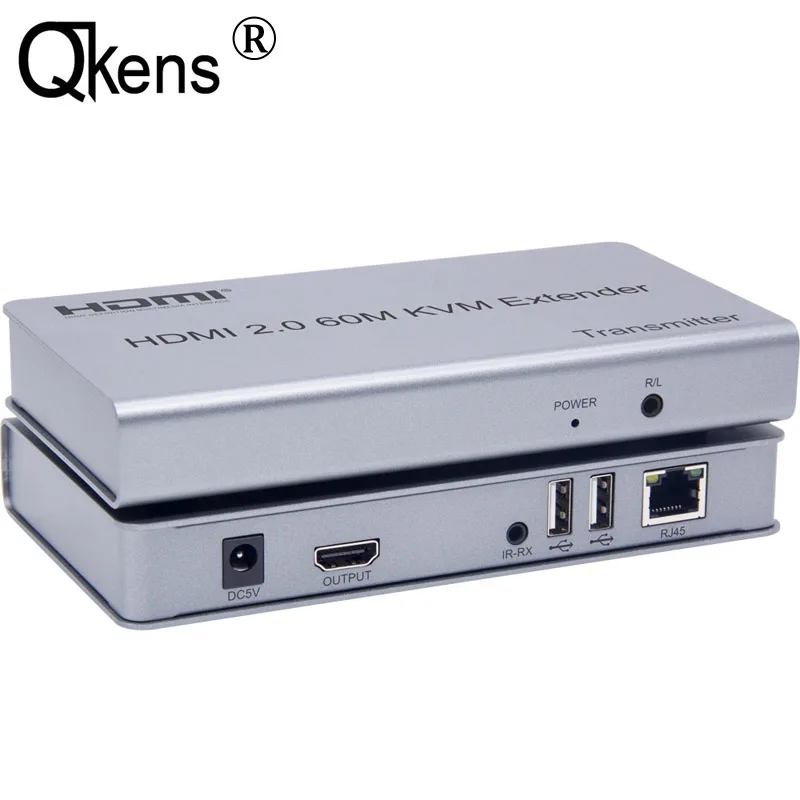 

4K 60 Гц HDMI 2,0 60 м HDMI удлинитель USB KVM передатчик приемник комплект Ethernet Аудио Видео Конвертер более RJ45 CAT6 Cat7 кабель