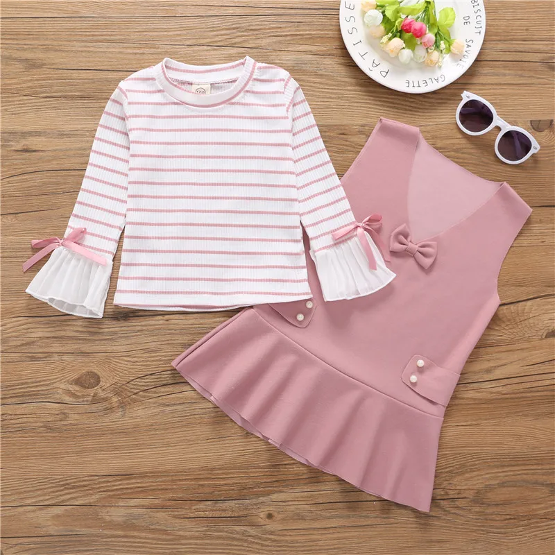 Комплекты одежды для девочек Новинка 2019 года летняя одежда футболка с длинными