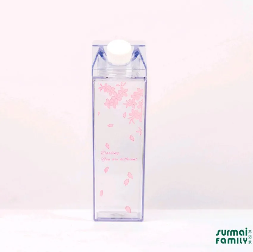 Фламинго дизайн бутылки для воды молочная Коробка Форма прозрачный пластик