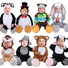 Костюмы Umorden на Хэллоуин для малышей, младенцев, животных, тигра льва панды, кролика, совы, пингвина, косплей для маленьких девочек и мальчиков