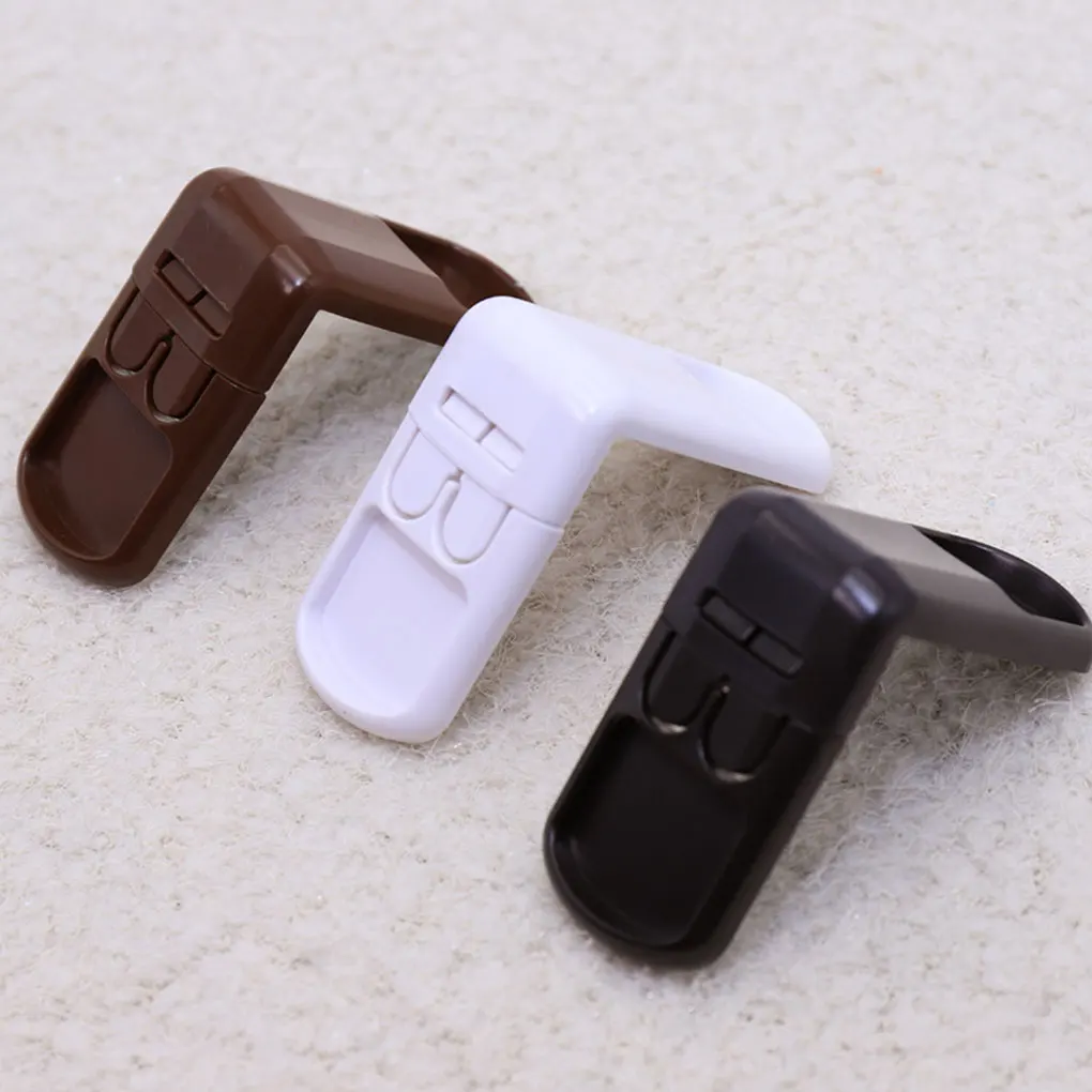 4 Pcs Multifunctional Baby Child Safety Lock Double Snap Fastener Drawer Cabinet Door Right Angle ABS Protection | Мать и ребенок