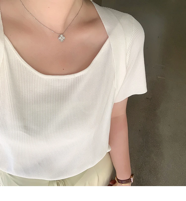 

Oversized Loose T Shirt French Aesthetic High Quality Classic T Shirt Solid Color Camisetas De Mujer Women Clothing DE50TX