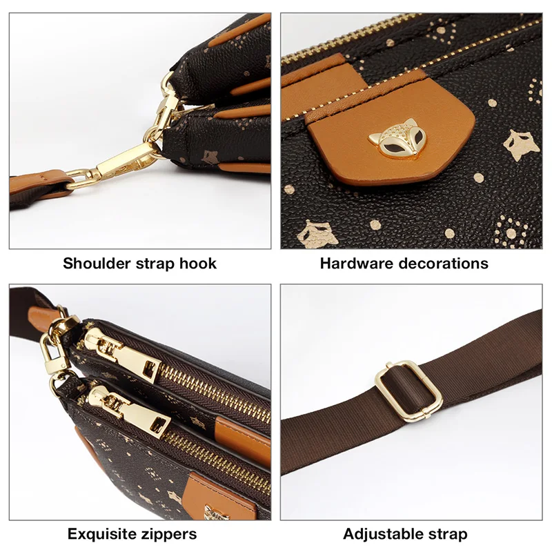 

FOXER 2020 New 3 in 1 Crossbody Monogram Bags Signature Women Bag Removable Coin Purse PVC Leather Female Fashion Shoulder Bags