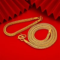 snake bone necklace bracelet men jewelry yellow gold filled classic male clavicle chain link 60cm20cm