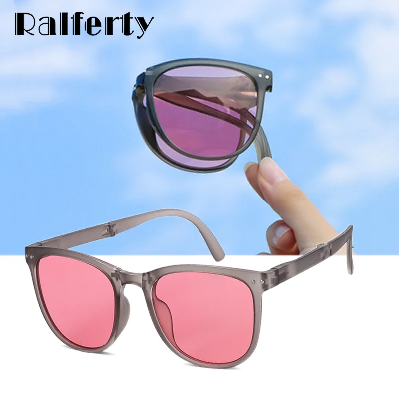 

Ralferty New Folding Sunglasses For Women Men's Decorative Glasses Polarized Anti UVA UVB 2021 Fashion Square Male Female Shades