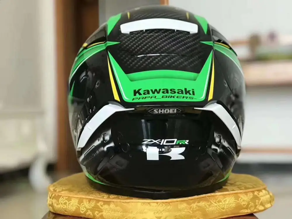 Мотоциклетный шлем с закрытым лицом X14 Kawasakii ZX-10RR зеленый для езды на мотоцикле