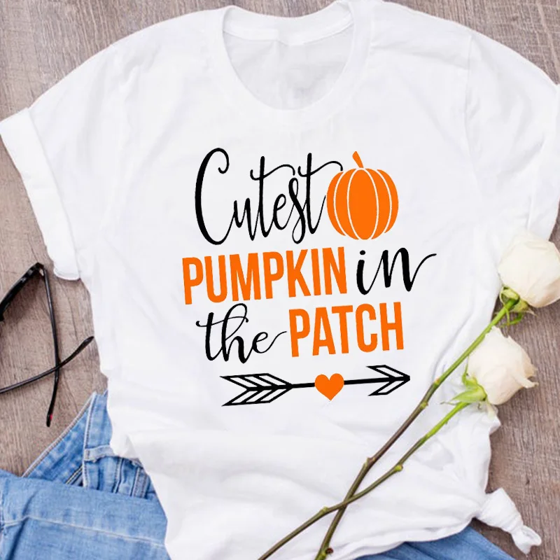 Женская графическая стрела милая тыква осень Хэллоуин День благодарения одежда