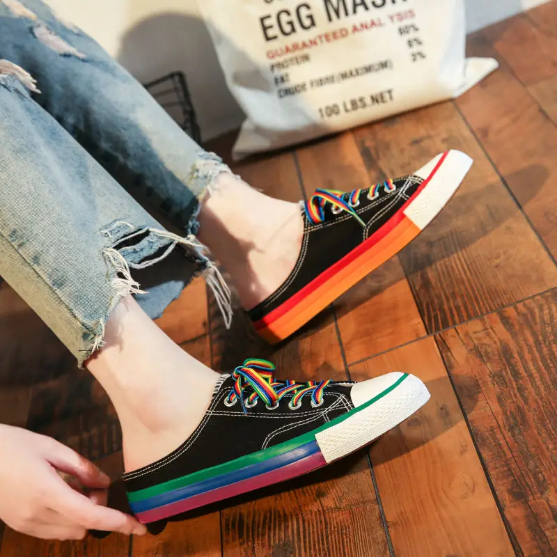

Colorful Women's Espadrilles 2021 Summer Fashion Canvas Sneakers Japanese Style Mix Color Lolita Shoes Casual Girls' Footwear