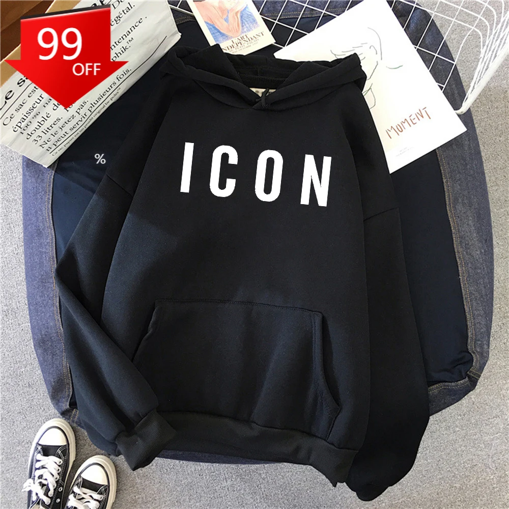 

Зимние толстовки с капюшоном ICON Drucken 2021 Herbst, толстовка с капюшоном, свитшот с капюшоном и капюшоном, модный вариант одежды, повседневный Свит...