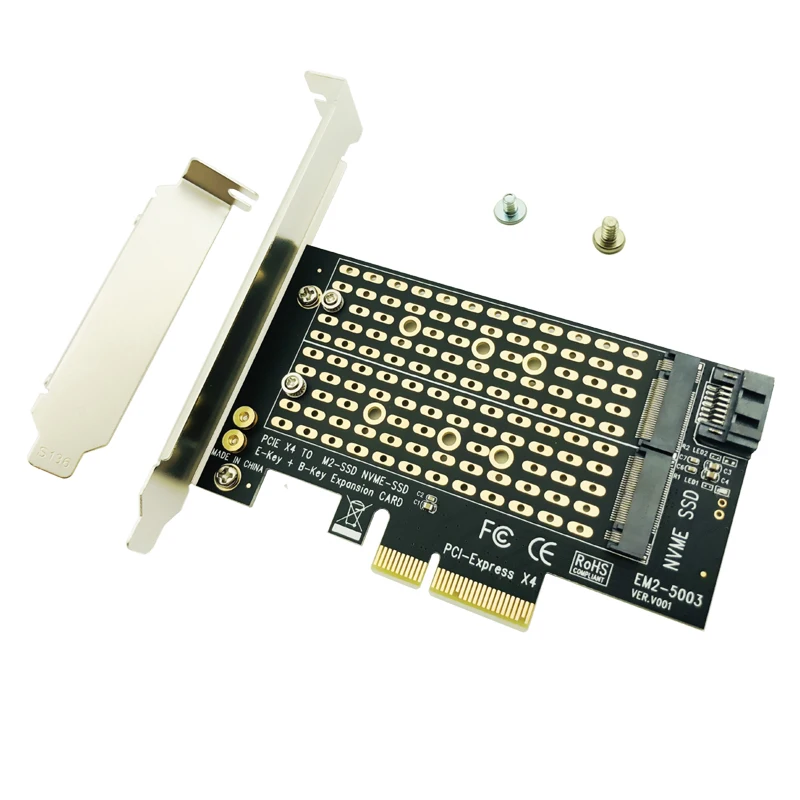 

M.2 NVMe SSD NGFF TO PCIE X4 Adapter M Key B Key Dual Interface Card Support PCI Express 3.0 2230 2242 2260 2280 Size M2 SSD NEW