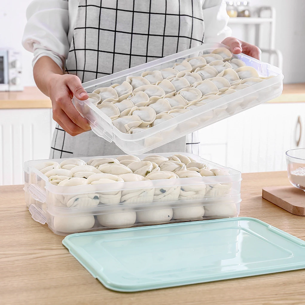 Кухонный Контейнер для пищевых продуктов пластиковая для вареников коробка для хранения прозрачный холодильник контейнер держатель