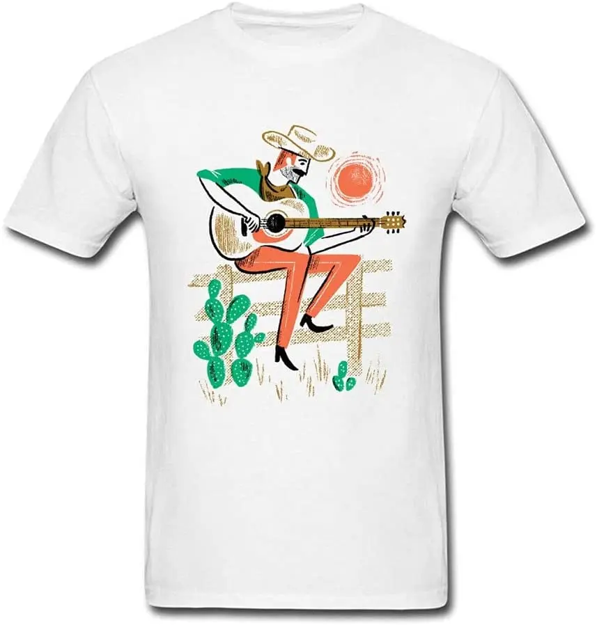 

Latest Men T-Shirt Casual T Shirts Guitar Player Mens Summer White Tshirts Country Music Lover Tops Tees