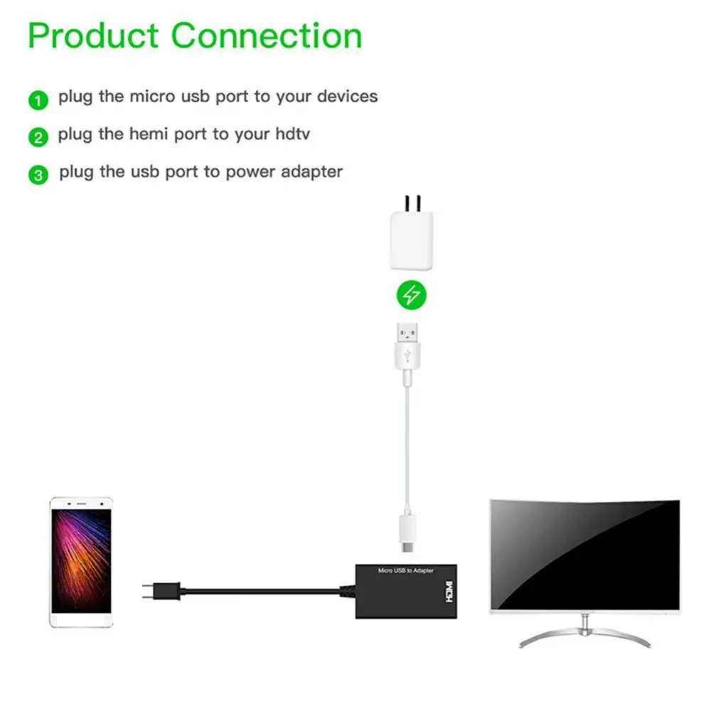 Кабель адаптер 1080P MHL M icro USB 2 0 к H DMI HDTV|Кабели HDMI| |