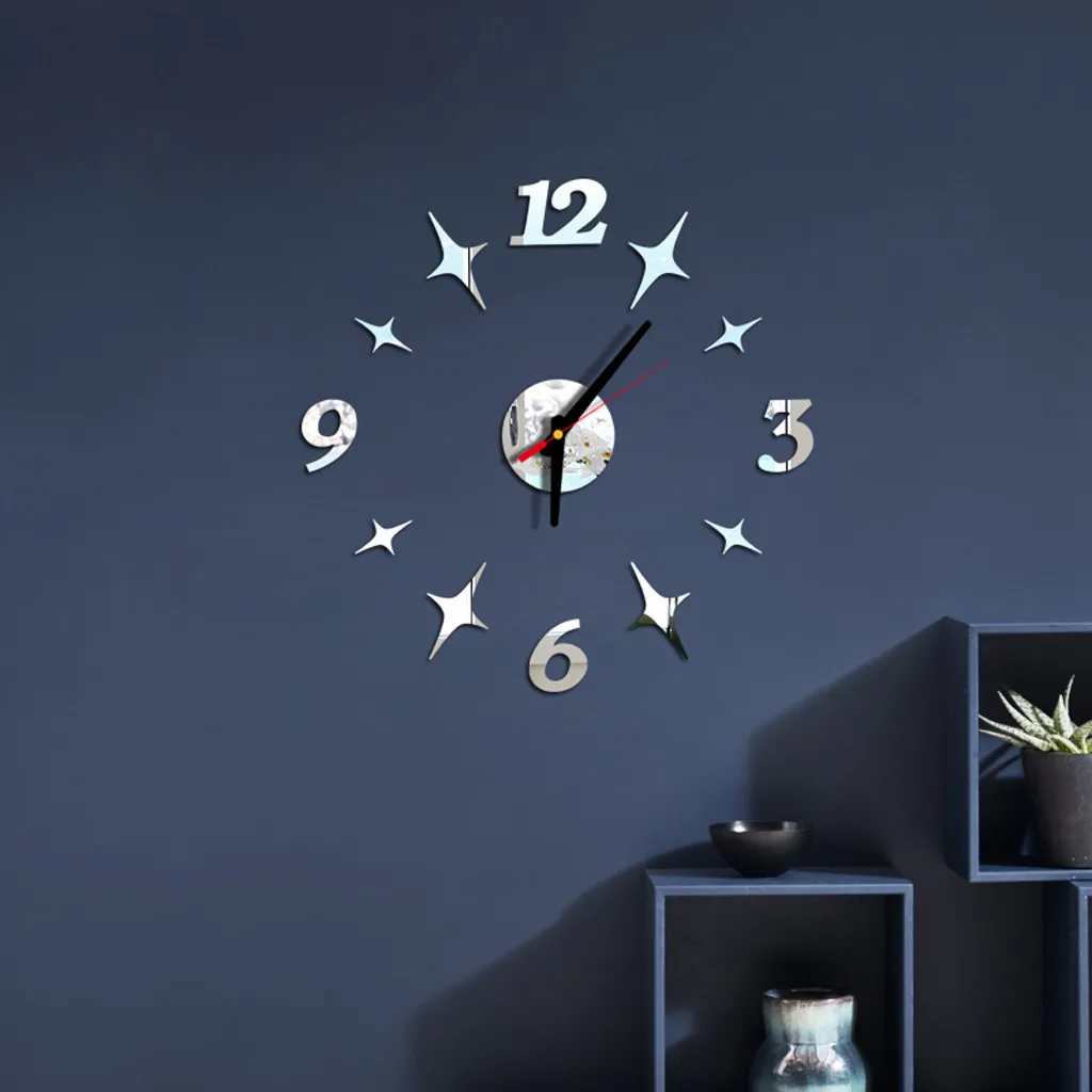 Часы настенные кварцевые с зеркальной поверхностью современные украшения