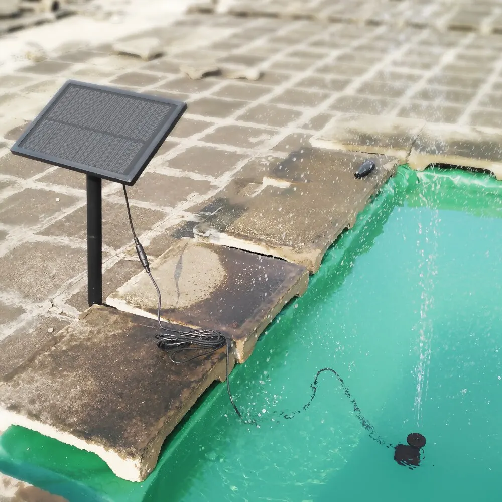 New Solar Power Water Fountain Inserted Line Length 5 Meters Panel For Garden Pool Submersible |