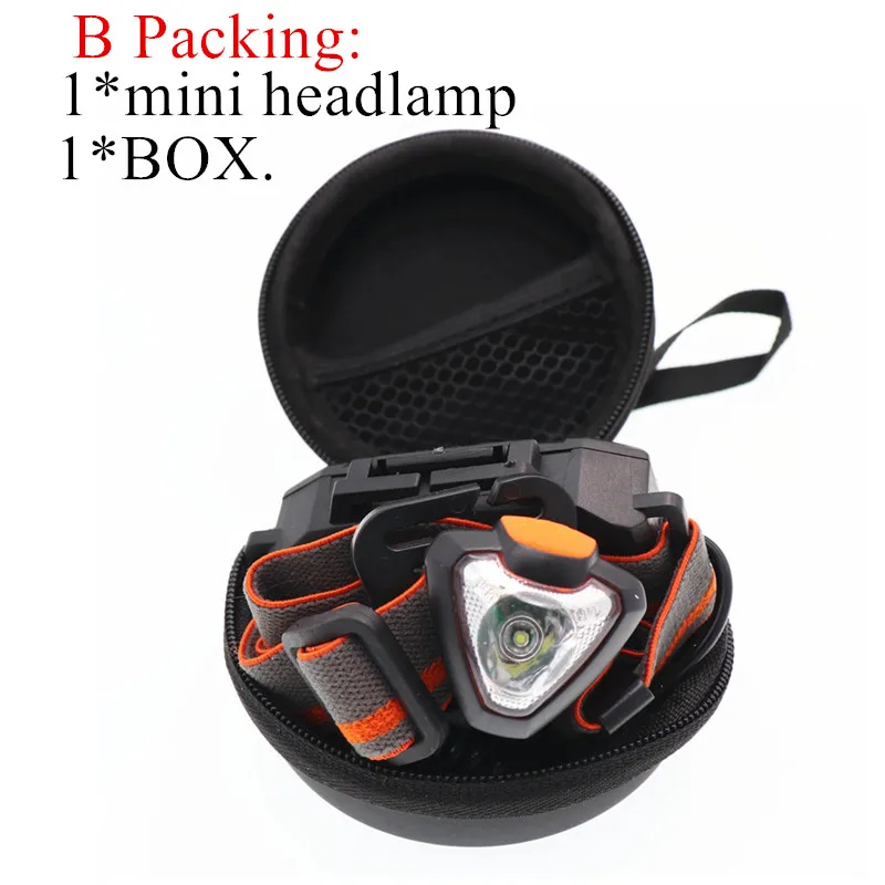 B Pack - Have Box Вращающийся на 360 градусов Мини Портативный светодиодный налобный фонарь Водонепроницаемый фонарь для рыбалки велосипедный фонарь для дома фонарь для бега - Испускаемый цвет: B Pack - Have Box