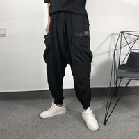 mens harem pants spring and autumn new fashion european and american pocket decoration leisure loose large pants