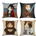 Новинка, симпатичная льняная наволочка в виде морской свинки, популярная наволочка для детской комнаты, декоративные наволочки для диванных подушек