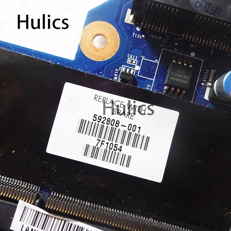 Hulics Used 592808-001 DA0AX2MB6E1 DA0AX2MB6E0 Материнская плата ноутбука Mainboard для HP Compaq CQ42 CQ62 Основная плата Бесплатный процессор на.