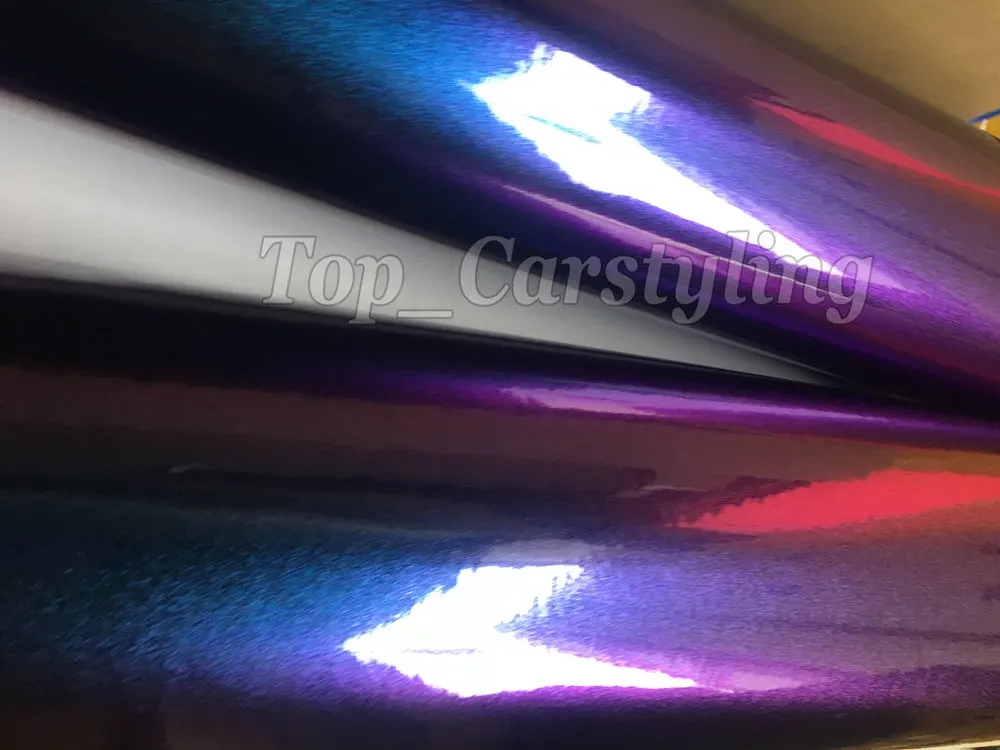 Виниловая фольга хамелеон с высокой жемчужиной сине фиолетового цвета блестящая