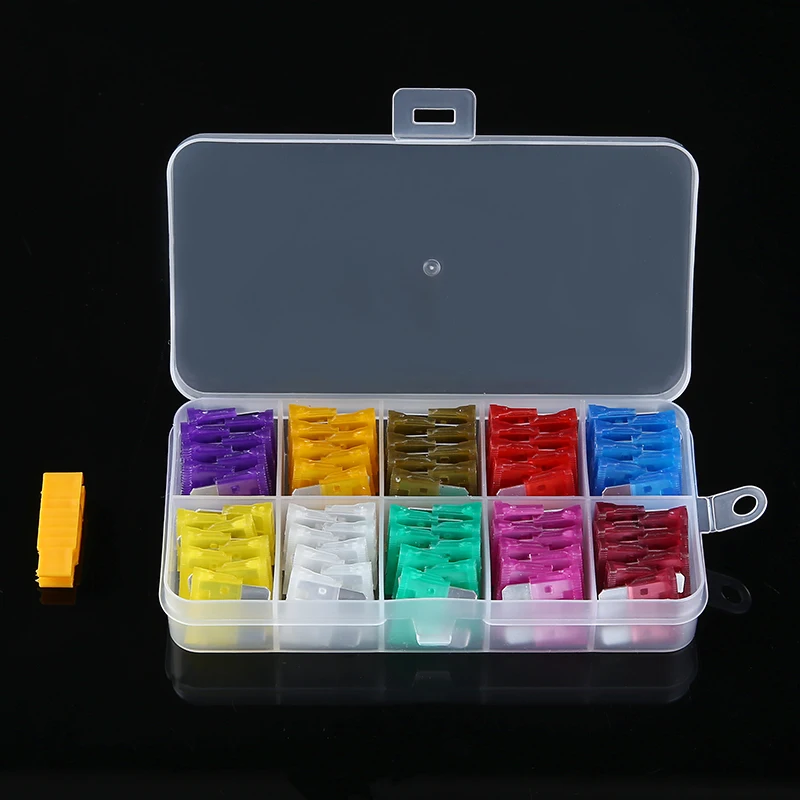 

80pcs/box Car Fuse 3A 5A 7.5A 10A 15A 20A 25A 30A 35A 40A Amp Assorted Set Standard Blade Fuses with Clip