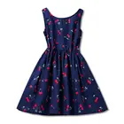 Детское кружевное платье без рукавов, с цветочным принтом