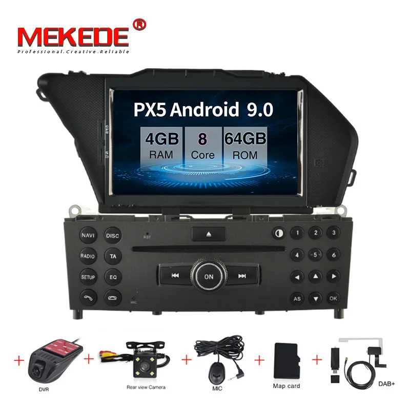 Автомобильный мультимедийный плеер MEKEDE PX5 android 9 0 dvd gps навигация 8 ядер для BENZ GLK X204