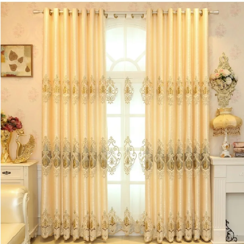European-style Curtains Gold Crown Embroidered for Living Room Bedroom Tulle Valance Custom | Дом и сад