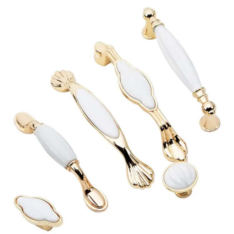 1 шт. Современные Простые золотые керамические ручки для шкафов и ручек