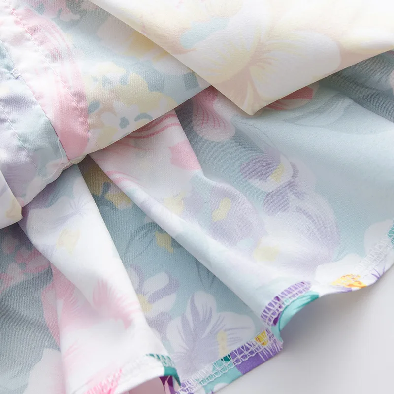 

Summer 2020 Girls Dress Girls Summer Cute Dress Fly Sleeve Print Floral Button Muti Cute Layered Dress Vestidos 1-5T