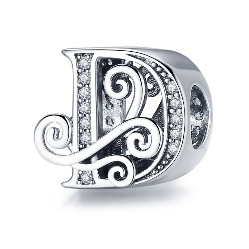 CodeMonkey 100% настоящая 925 пробы серебряная буква алфавит A Z шарм название бисер