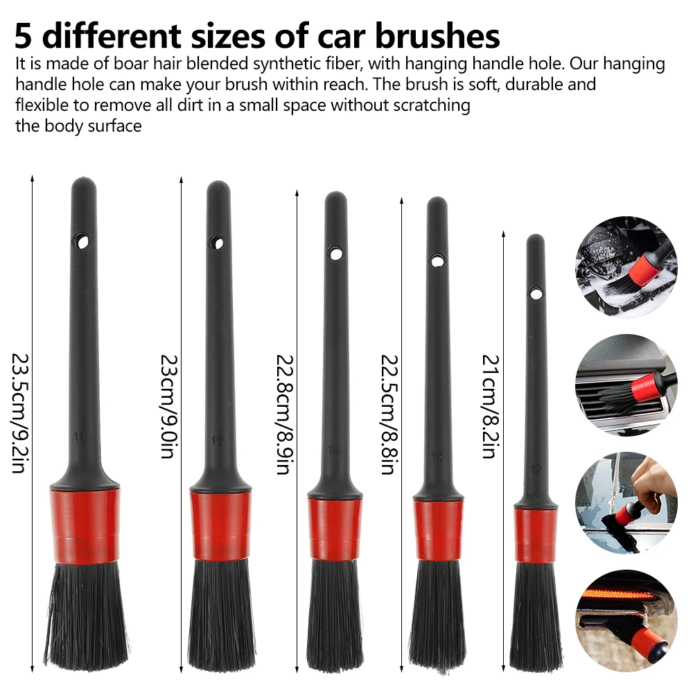 

Detailing Brush Set Car Cleaning Brushes Power Scrubber Drill Brush for Car Leather Air Vents Rim Cleaning Dirt Dust Clean Tools
