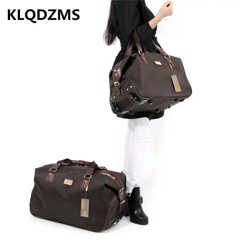 KLQDZMS Woman's  Casual Travel Suitcase On Wheels Men's Business Portable Wheeled Trolleys Young People'S Spinner Rolling Luggag