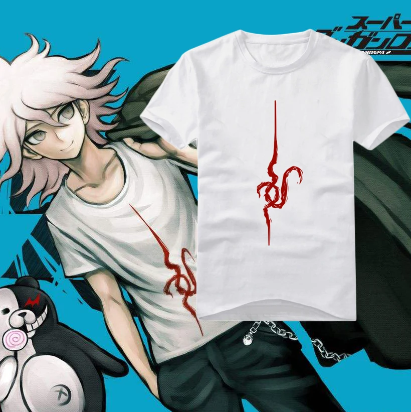 Футболка с коротким рукавом для косплея по мотивам аниме данганронпа белая