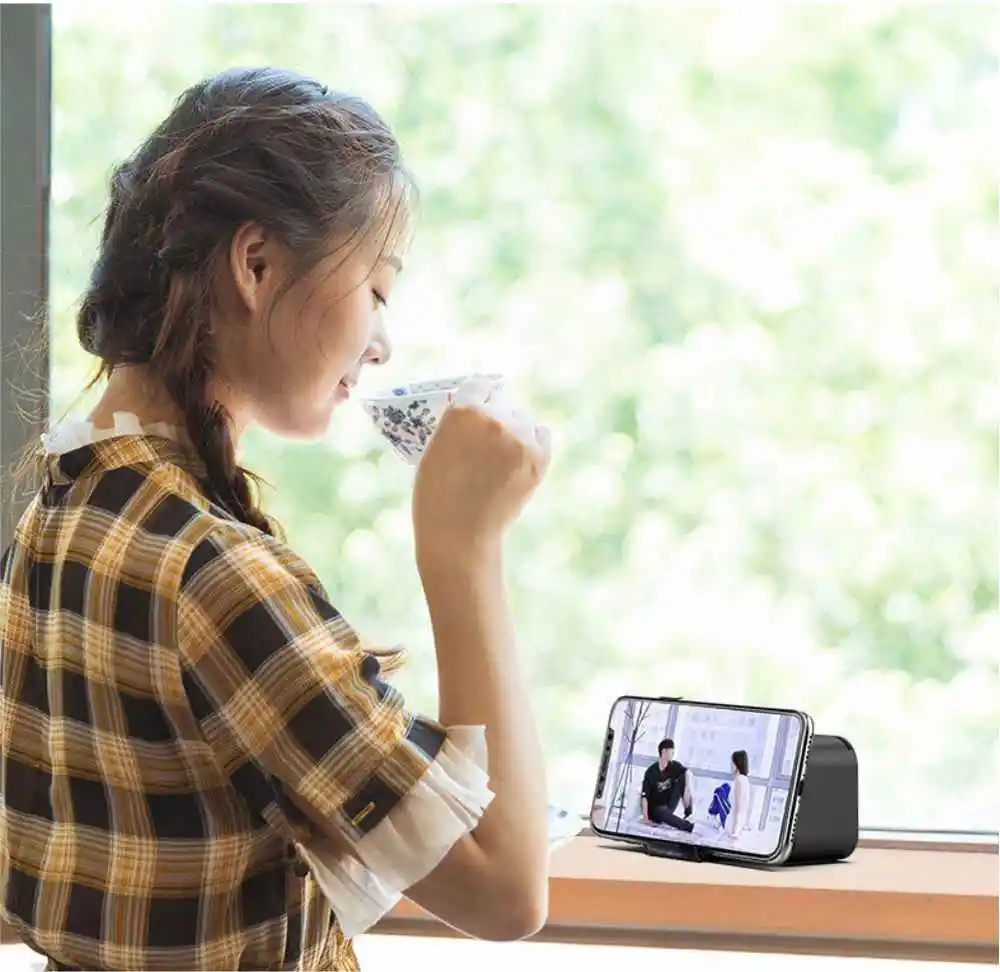 Wireless Speaker Tf Portable Bluetooth Table Digital Alarm Clocks LED Dedside Electronic Clock With Thermometer Fm Radi0 | Дом и сад