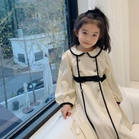 mila chou 2021 spring baby girls princess dress children long sleeve double breasted dress kids clothes 2 8y