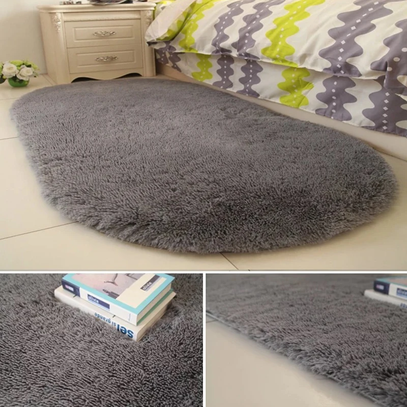 Искусственного меха коврик коврики Нескользящие из мягкого плюша Овальный ковер