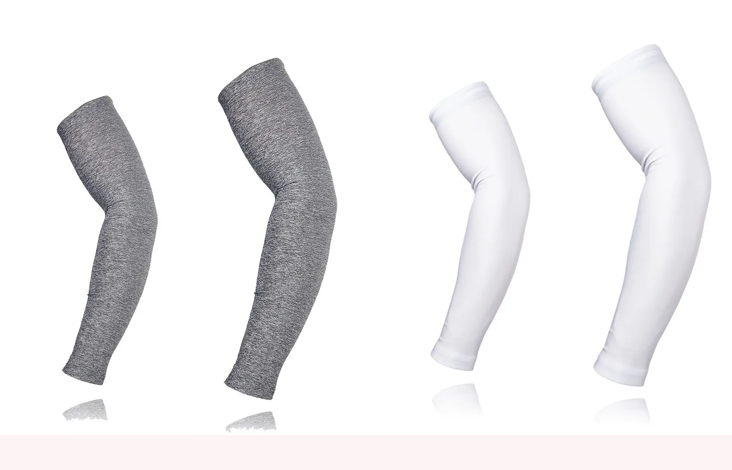 2pair gray white ARSUXEO рукава для велоспорта, теплые Рукава для рук, MTB, для бега, велосипеда, баскетбола, УФ-защита, рукава для рыбалки, гольфа, унисекс, быстросохнущие, XTN01 - Цвет: 2pair gray white