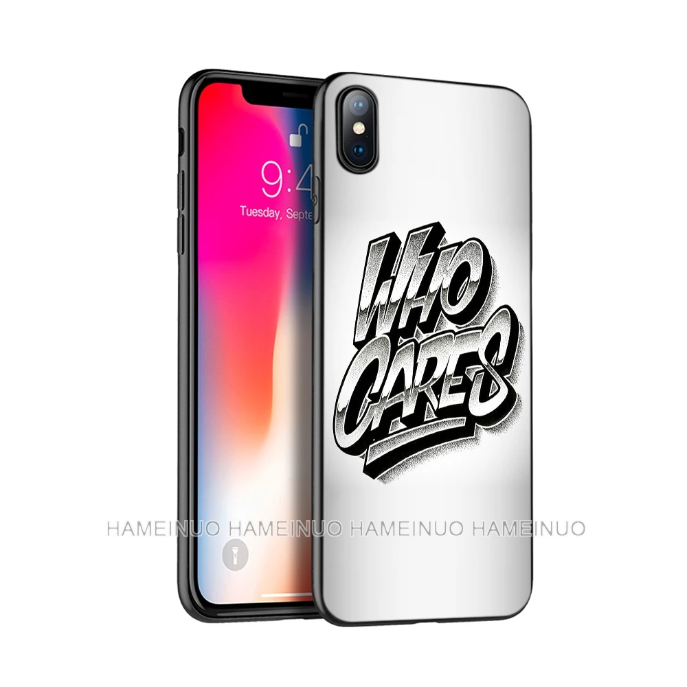 Черный ТПУ чехол для iphone 5 5S SE 6 6s 7 8 plus x 10 силиконовый XR XS 11 pro MAX Who cares shut up stop |