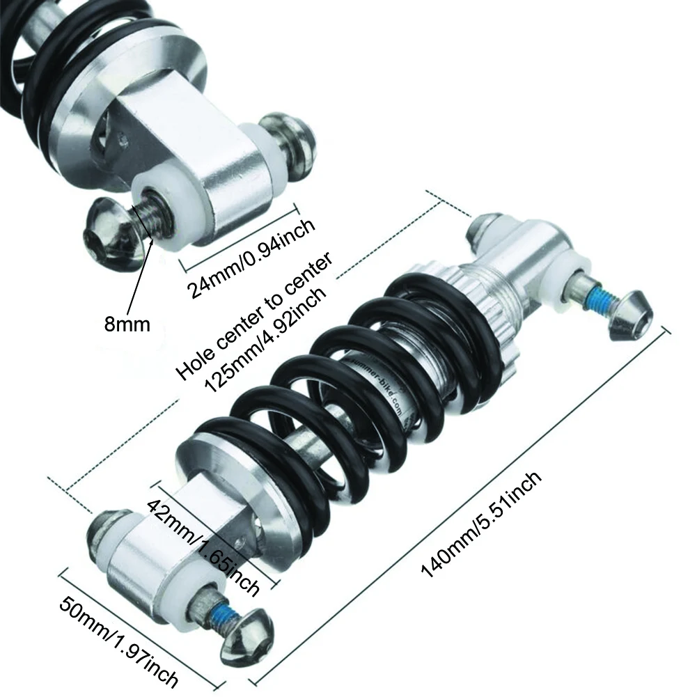

MTB Rear Suspension Damper Spring Shock Absorber 125mm 450LBS Bicycle Spring Shock Drop shipping