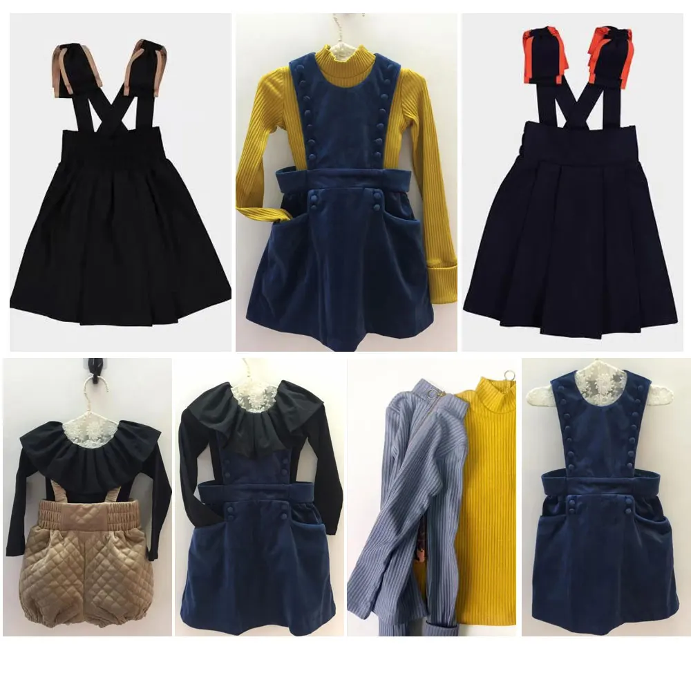 IN STOCK CARBON 2019 Autumn Girls Long dress Suspender Little Girl Clothes for Kids Toddler | Детская одежда и обувь