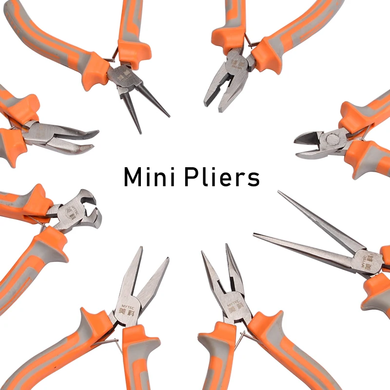 

8Pcs Pliers Mini Pliers For Jewelry Making Crafts Fixing Rubber Handle DIY End/side
