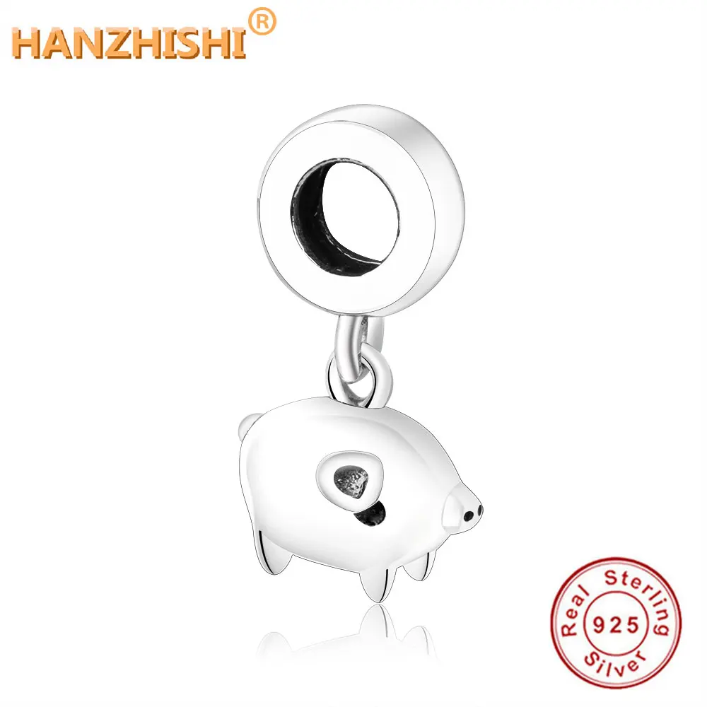 

Fit Original Europe Charm Bracelet 925 Sterling Silver Bead Charm New Vintage Cute Chinese Zodiac Piggy Pig Pendant Beads DIY
