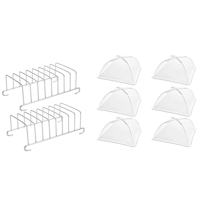 

2 шт. подставка для хлеба, 8 ломтиков, инструмент с отверстиями, стеллаж для хлеба и 6 шт. сетчатых крышек для еды