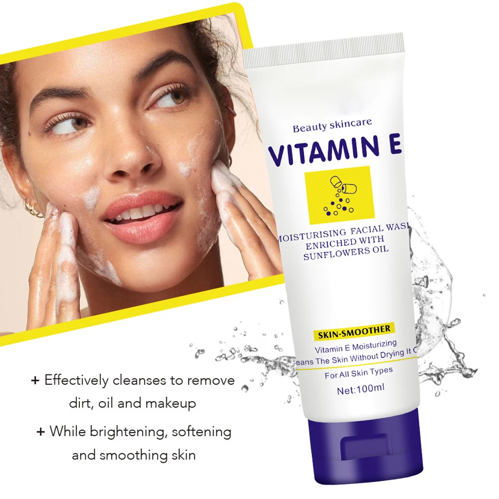 

2019 Vitamin E Gentle Facial Wash Moisturizing Oil-Controlling Cleanser for Men and Women