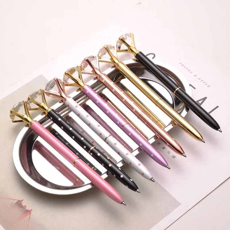 Promotion Product Crystal Pen Diamond Ballpoint Pens Stationery Ballpen Stylus Touch 15 Colors Oily Black Refill | Канцтовары для