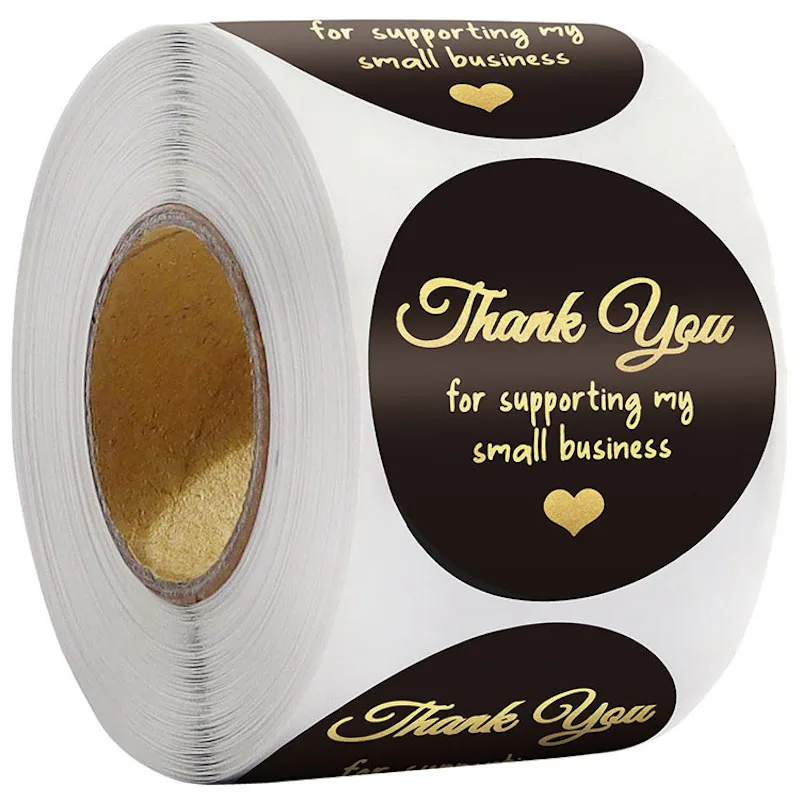 

Roll black hot stamping wedding decoration" thank you for business "sticker