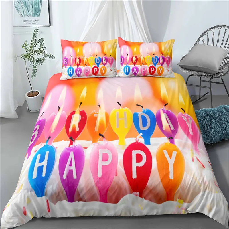2/3 шт подростков постельное белье набор С Днем Рождения лампы в форме свечи